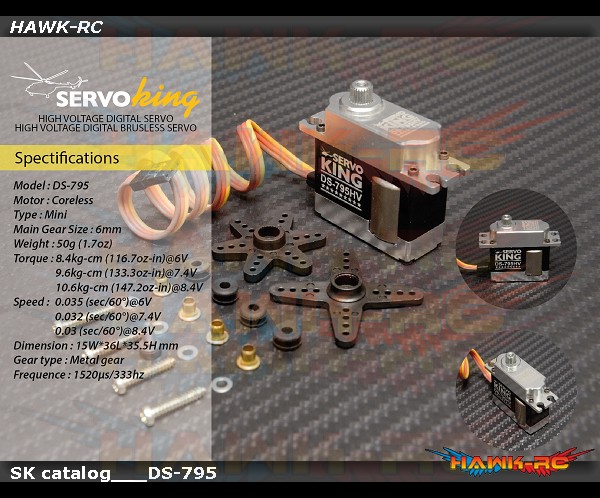 超高品質ServoKing DS-795HV ミニ ハイボルテージ デジタル スワッシュ 3個セット パーツ